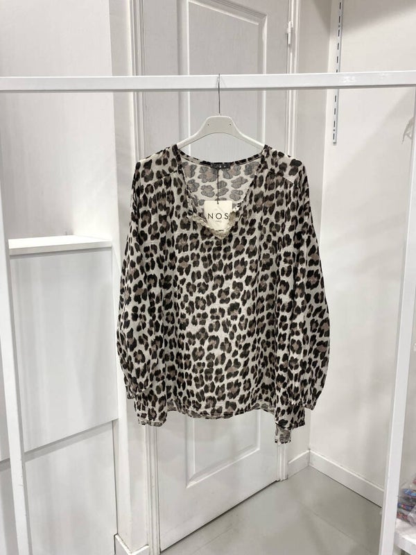 Haut en v imprimé "LEOPARD" beige