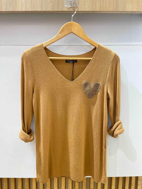 Pull  Col V cœur