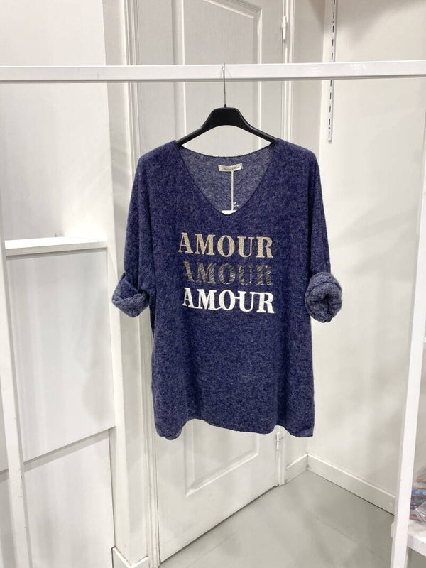 Pull en v AMOUR NOIR