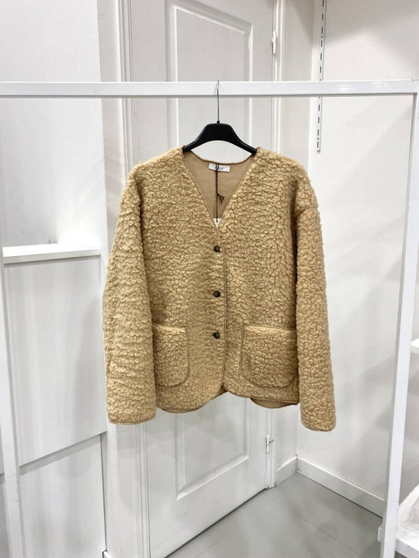Veste teddy boutonnée Bronze