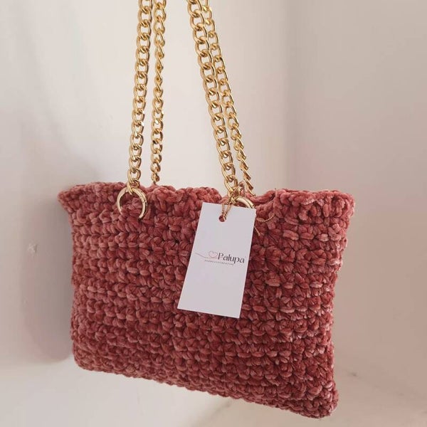 Tracolla di ciniglia rosa antico