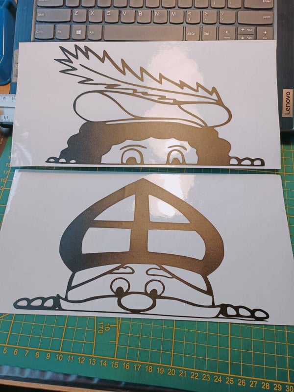 Raamsticker gluur sint of piet