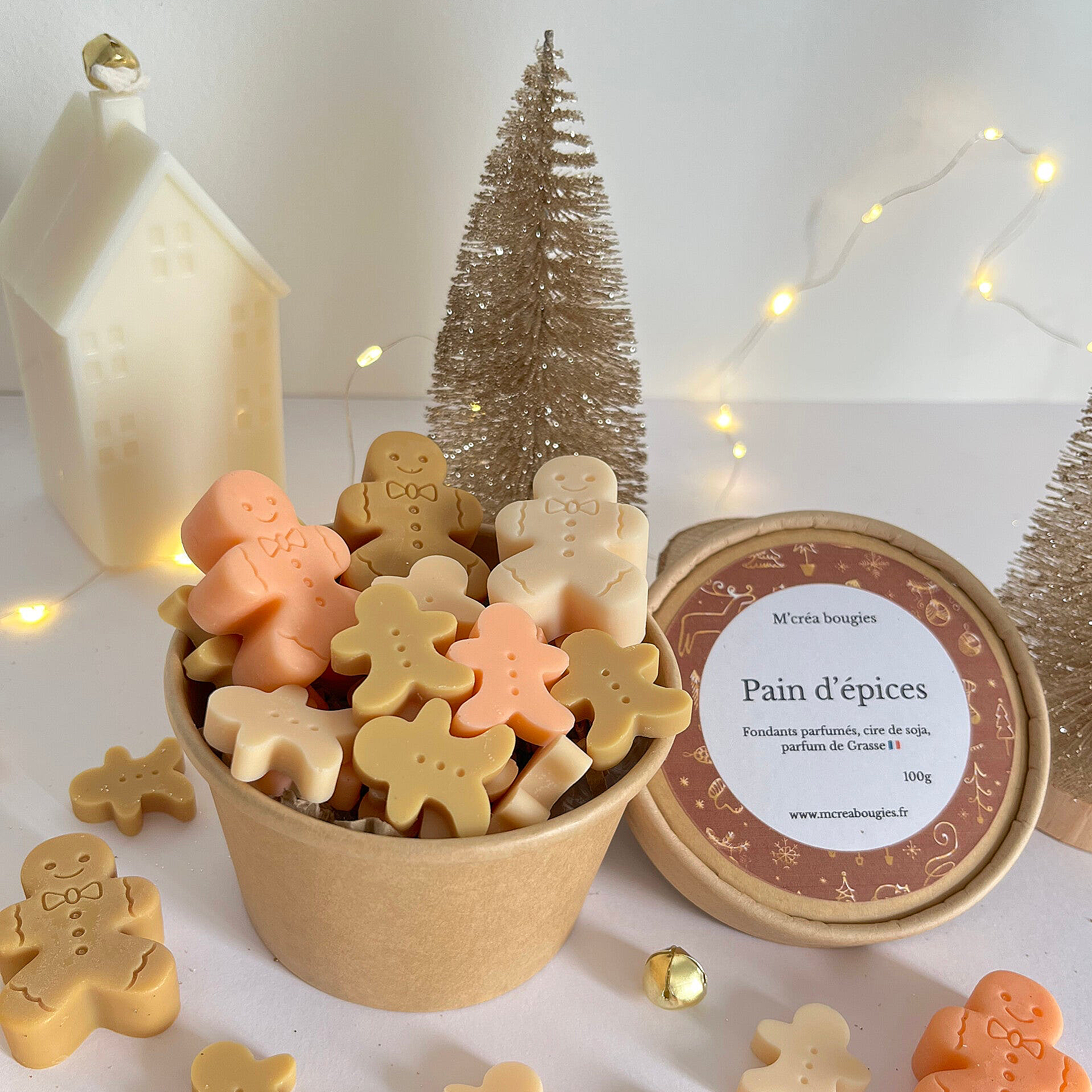 fondants parfumés senteur "paind'épices" en promotion. Box de 100g . M'créa bougies