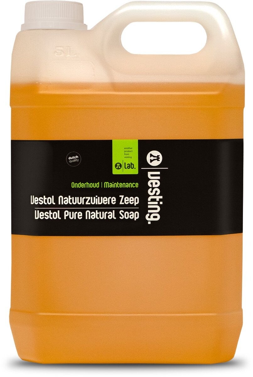Vesting Natuurzeep Naturel – 5 Liter – Parfumvrij & Milieuvriendelijk – Universele Parketzeep voor Reiniging en Onderhoud van Alle Geoliede Houten Vloeren
