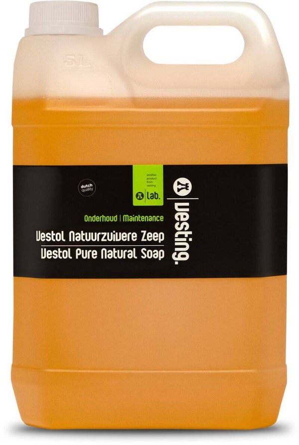 Vesting Natuurzeep Naturel – 5 Liter – Parfumvrij & Milieuvriendelijk – Universele Parketzeep voor Reiniging en Onderhoud van Alle Geoliede Houten Vloeren