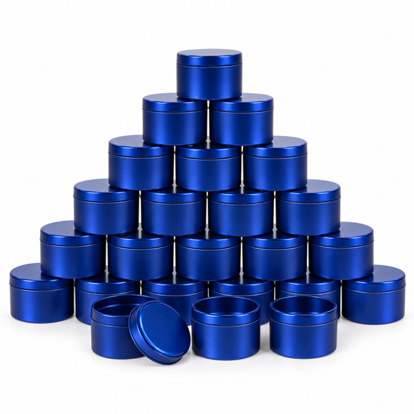 Luxe Kaarsenpotjes | Metallic Blauw