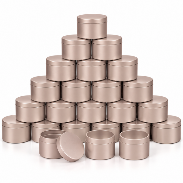 Luxe Kaarsenpotjes | Metallic Champagne