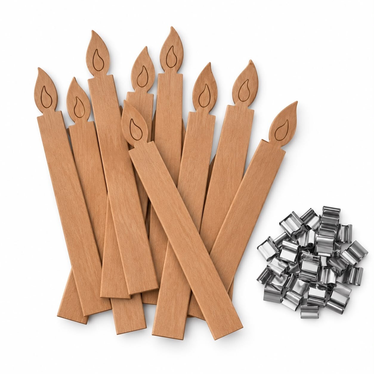 Houten Lont | Doodle Vlam | Incl. Lontvoetjes | Candle Cocktail®