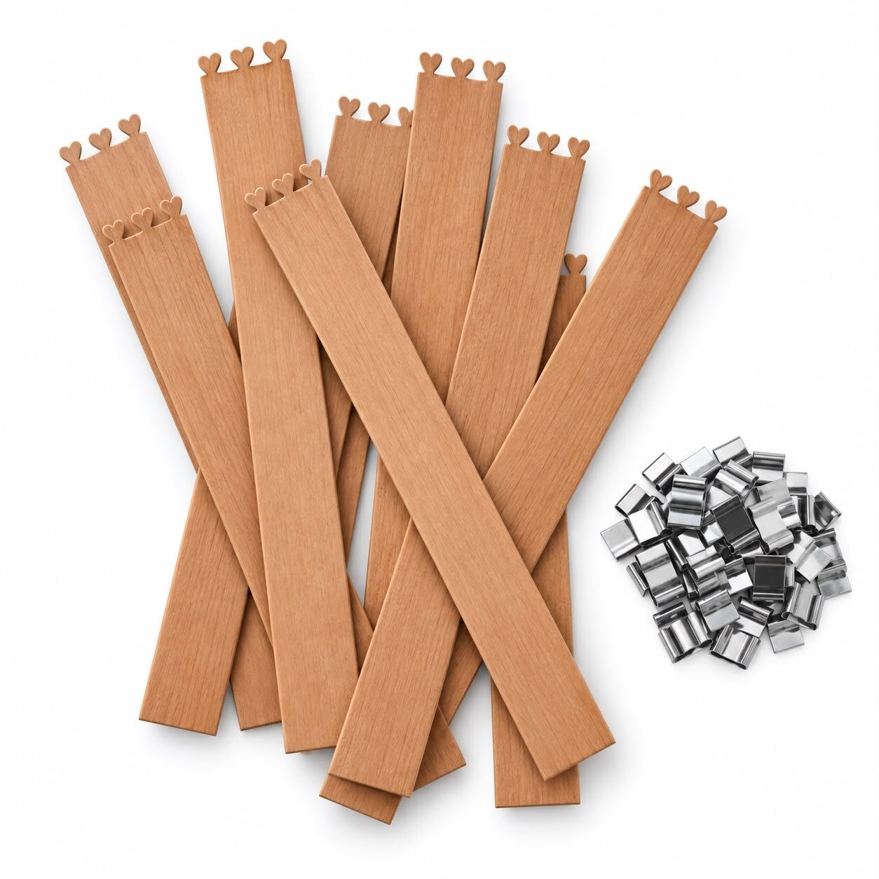 Houten Lont | Mini Hartjes | Incl. Lontvoetjes | Candle Cocktail®