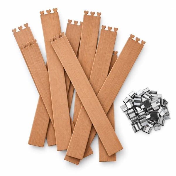 Houten Lont | Mini Hartjes | Incl. Lontvoetjes | Candle Cocktail®