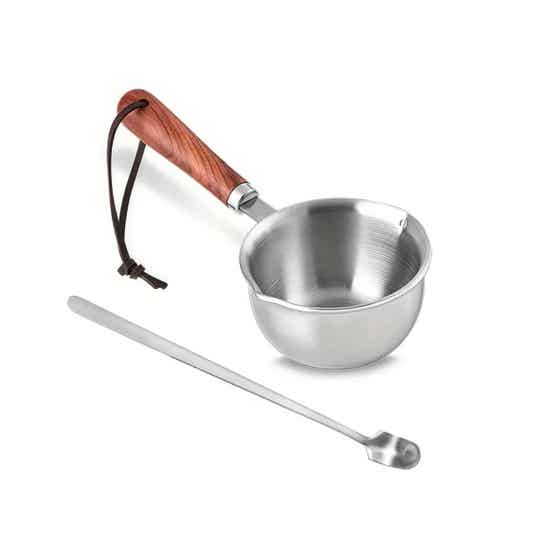 Houten Handvat Smeltkom & Roerlepel | 300 ML