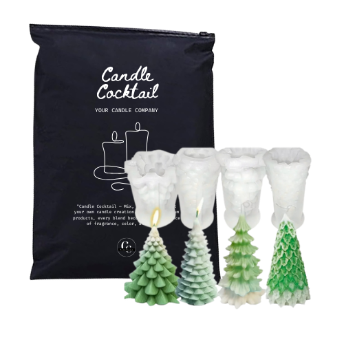 Kaarsenmallen | 4 Kerstbomen Set | Candle Cocktail®