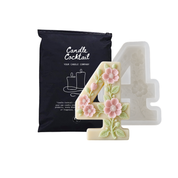 Kaarsenmal | Getal 4 | Candle Cocktail® | #362