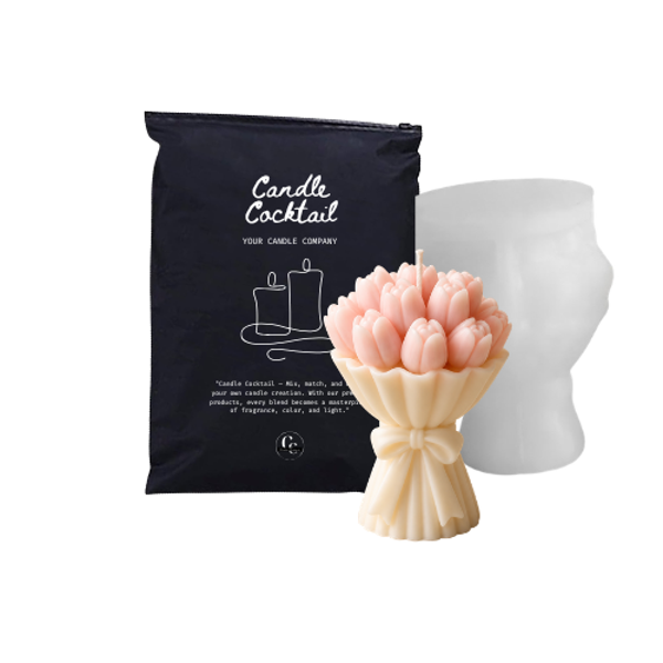 Kaarsenmal | Tulpen Boeket met Strik | Candle Cocktail® | #410