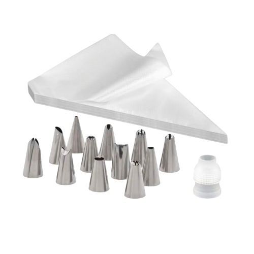 Spuitzak Tools | Set | 12 piping tips & 100 zakken