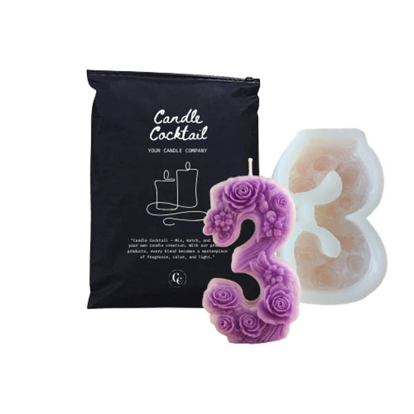 Kaarsenmal | Cijfer 3 | Candle Cocktail® | #234