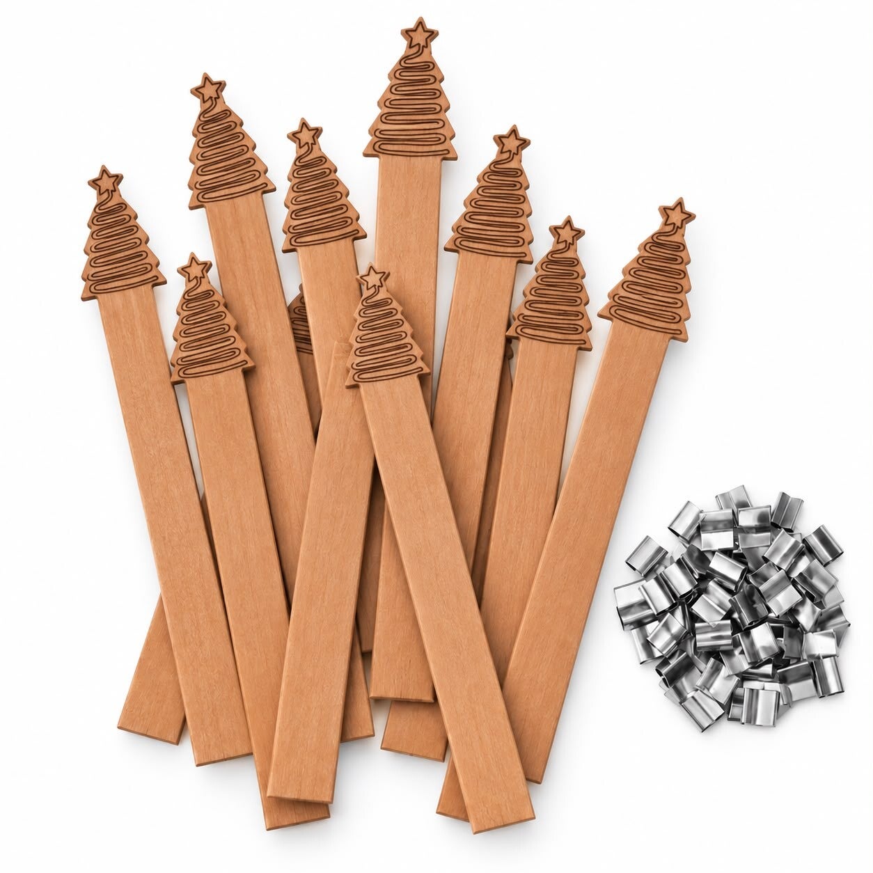 Houten Lont | Kerstboom | Incl. Lontvoetjes | Candle Cocktail®