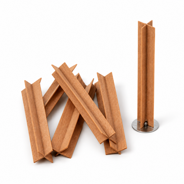 Houten Lont | X-Vorm | Incl. Lontvoetjes | Candle Cocktail®