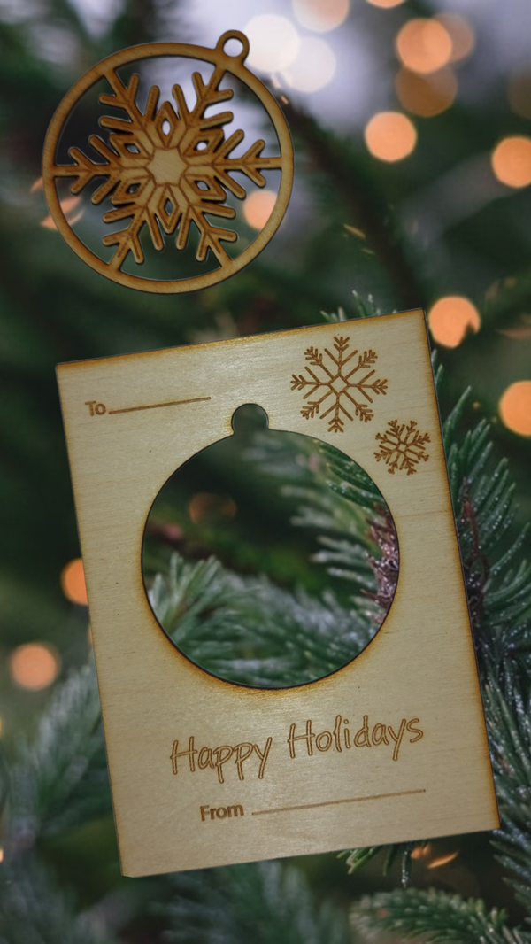 Houten Feestkaart/Kerstornament