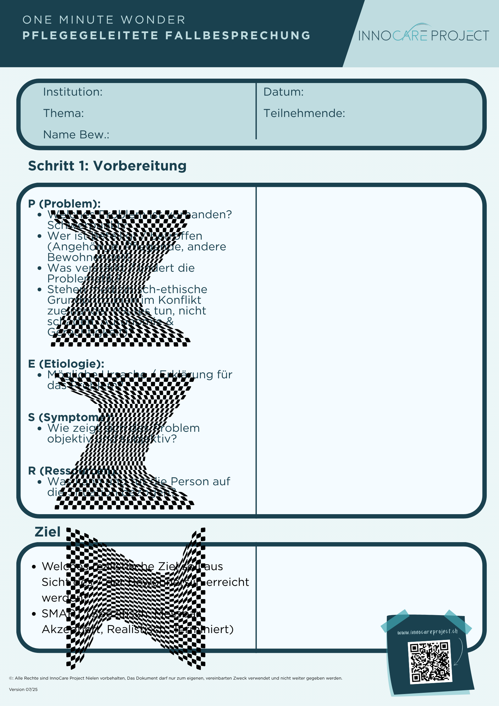Vorlage Pflegegeleitete Fallbesprechung (PDF, elektronischer Versand)