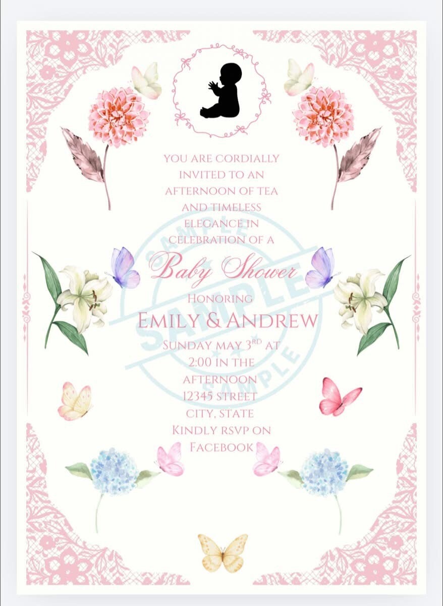 Bridgerton Inspired Baby Shower invite