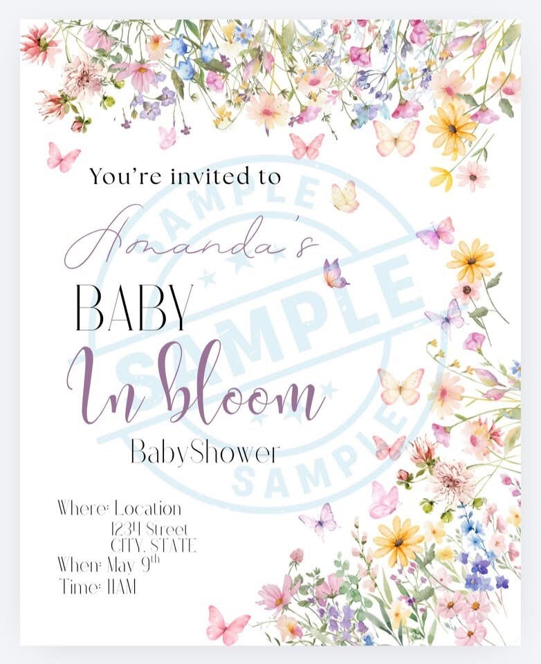 Baby In Bloom Shower Invite