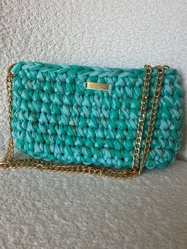 Sac Maïlia bleu cyan et bleu turquoise