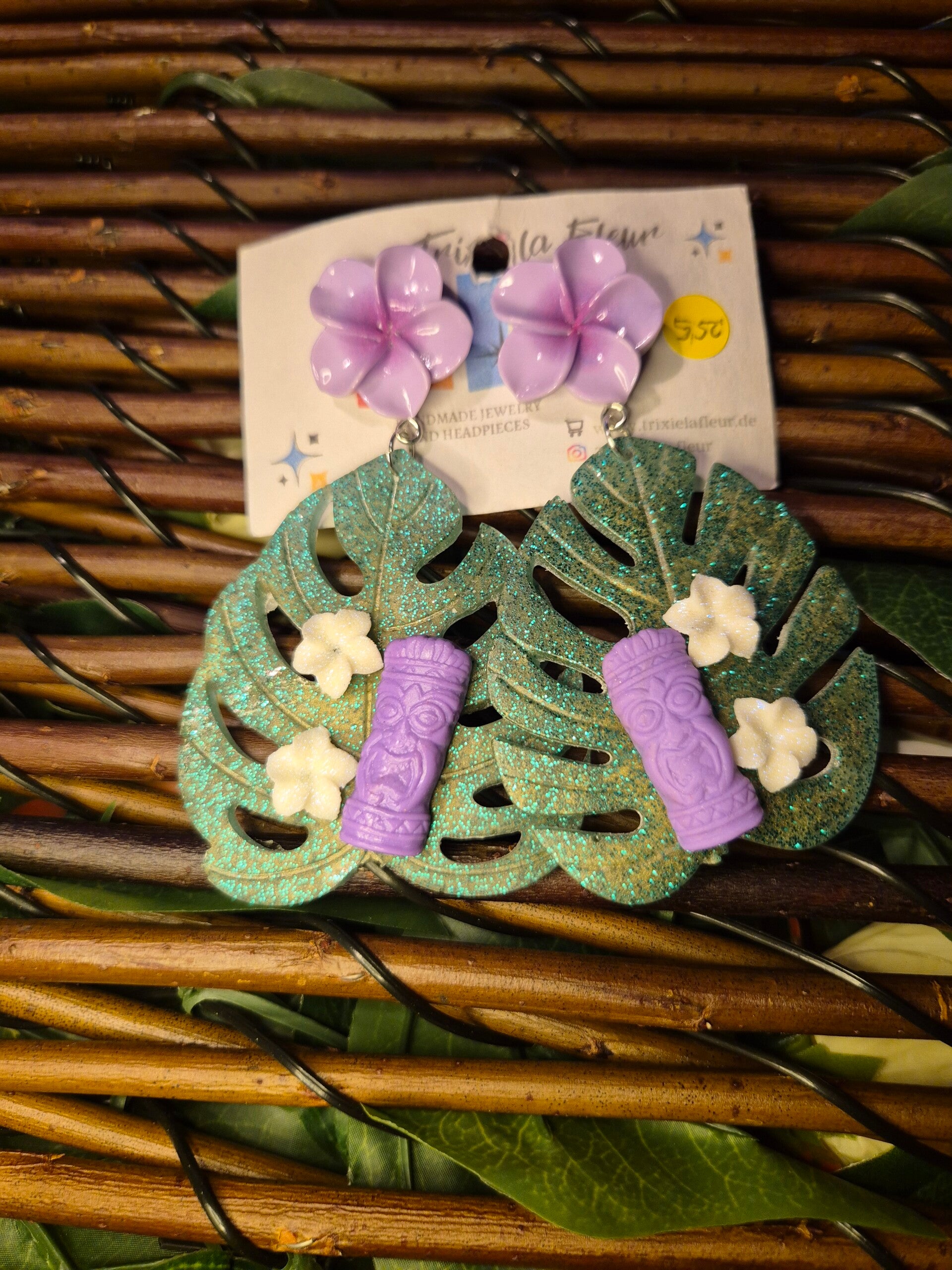 Monstera Acryl Ohrringe