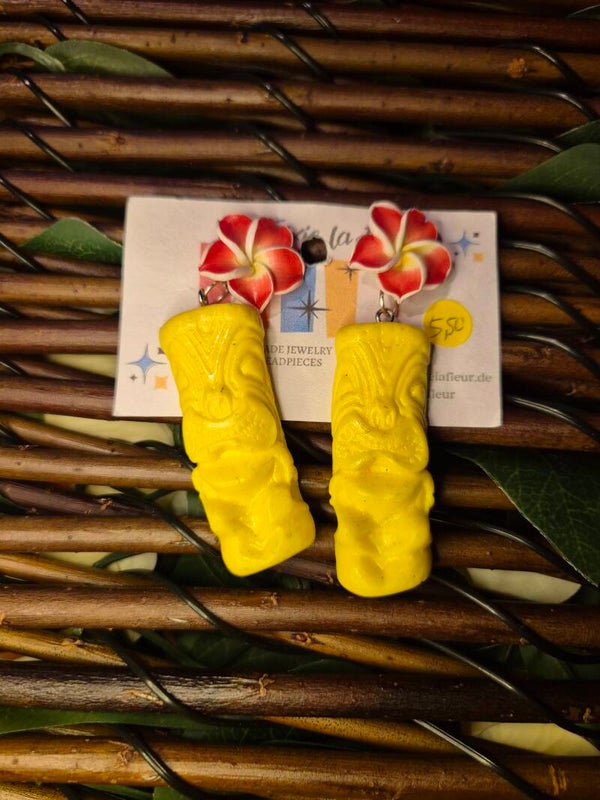 Große Tiki Totem Ohrringe