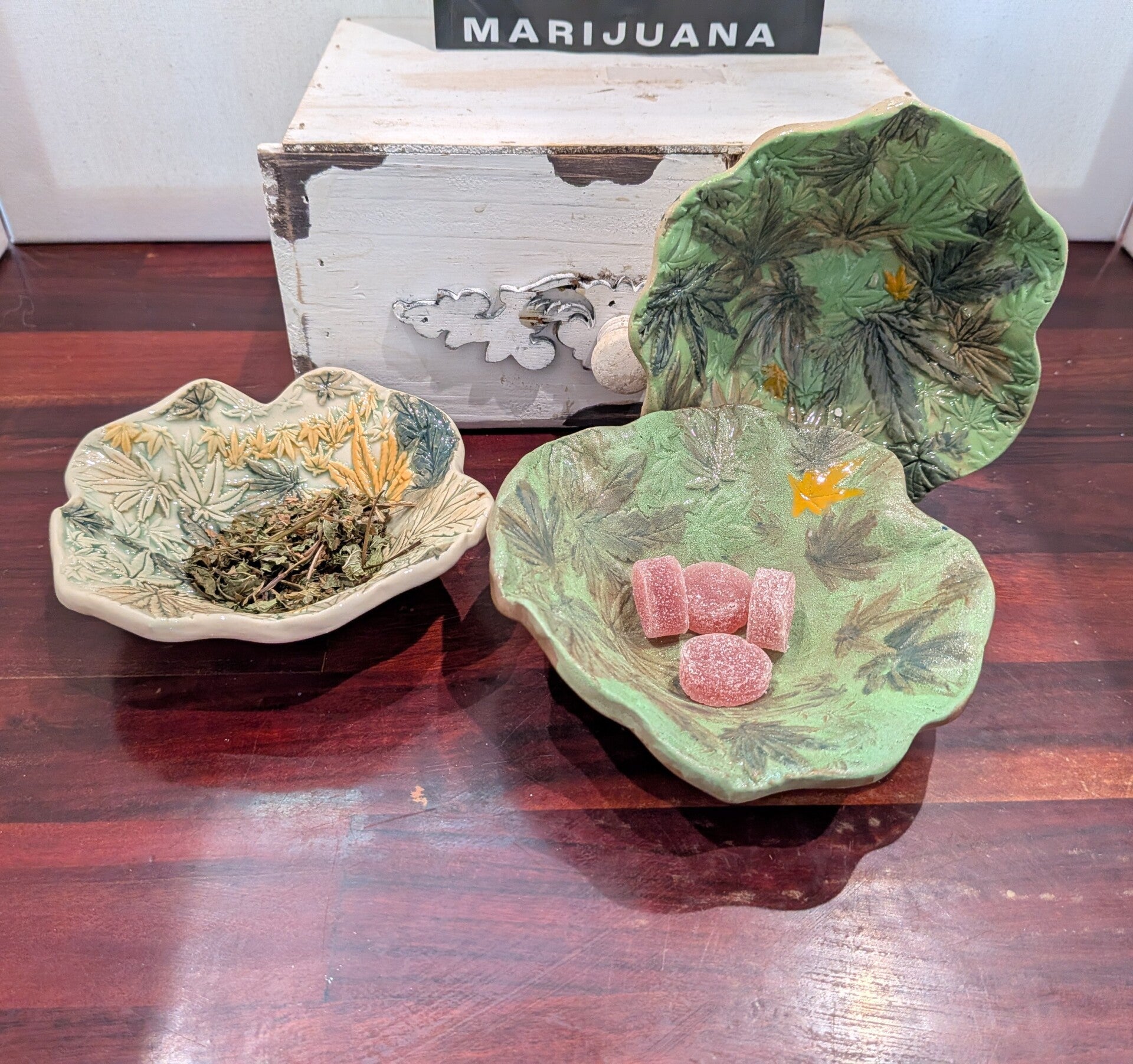 floral marijuana ashtray