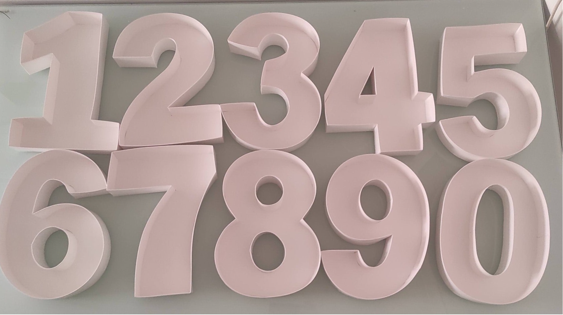 Set of fillable number boxes 0 - 9