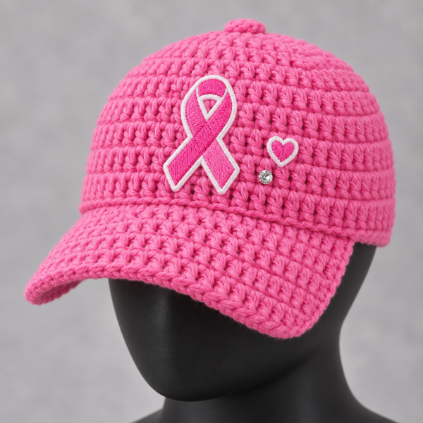 Pink for a Purpose Custom Crochet Junk Hat — Breast Cancer Awareness