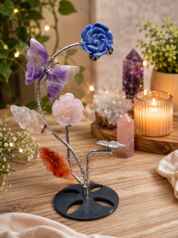 PREORDER Crystal flower and leaf stand.