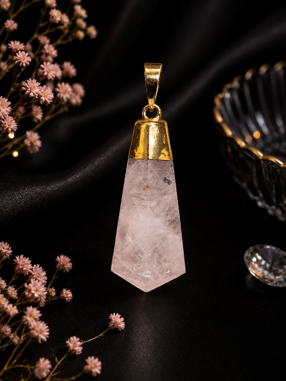 Rose Quartz Necklace Pendant