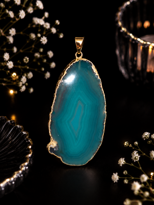 Green Agate Necklace Pendant