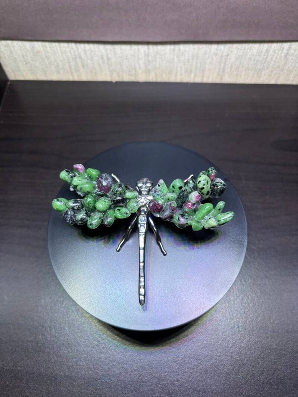 Ruby in Zoisite Crystal Dragonfly
