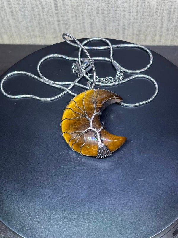 Tigers Eye Moon Necklace