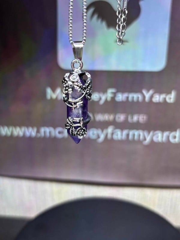 Dragon Wrapped Crystal Necklace