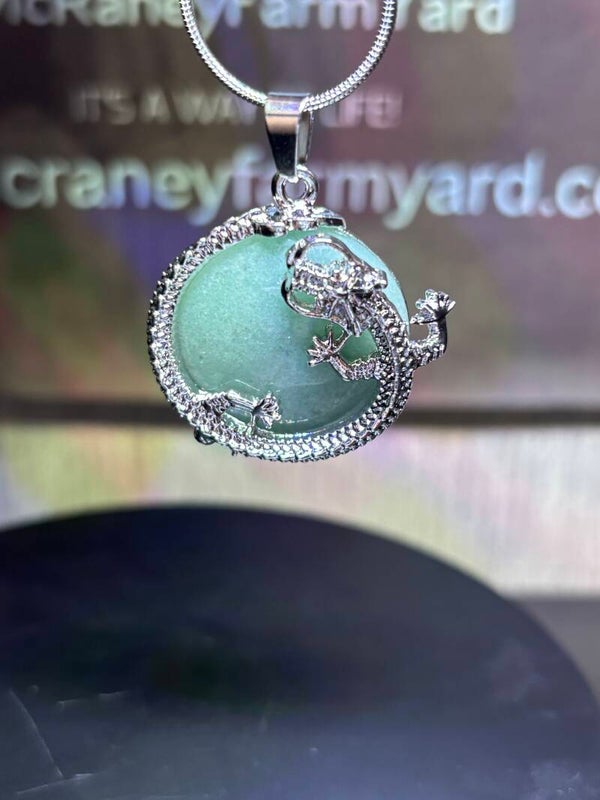 Amazonite dragon necklace