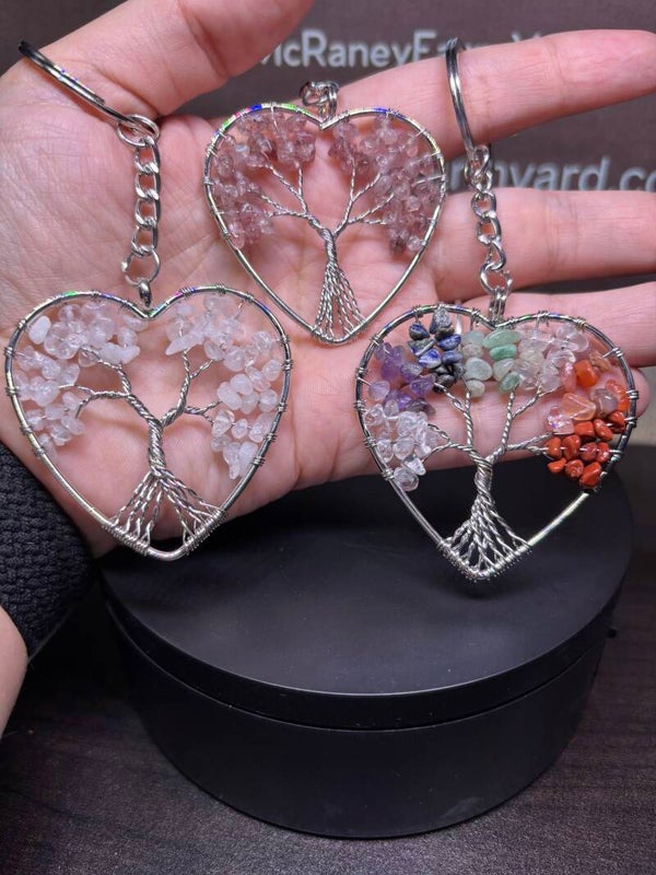 Tree of Life Crystal Keychain