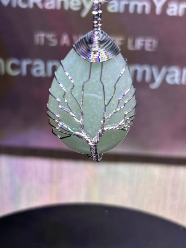 Tree of Life Wrapped Crystal Necklaces