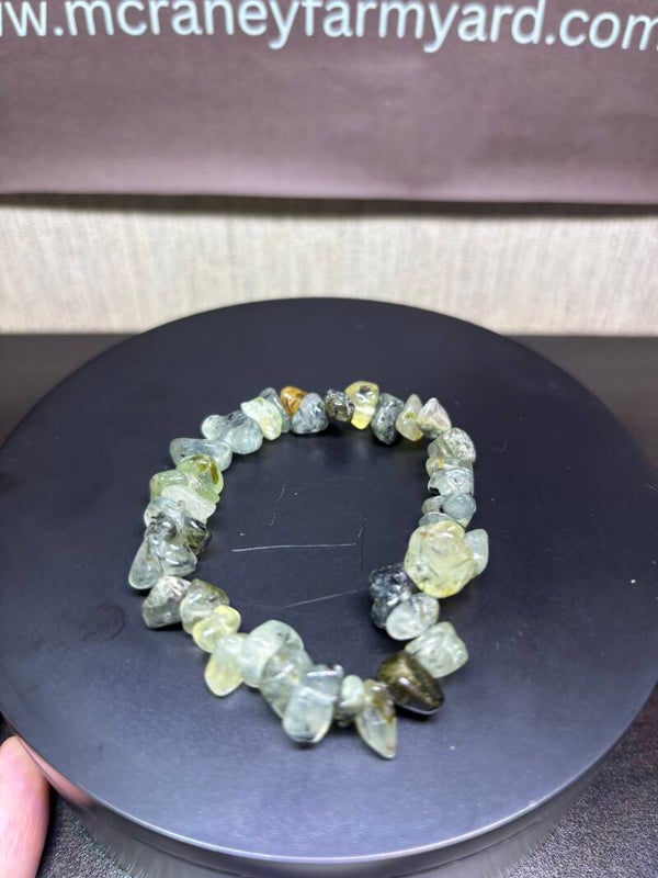 Moss Agate Chip Bracelet