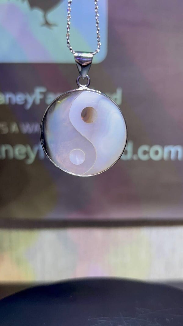 Abalone Shell Yin Yang Necklace