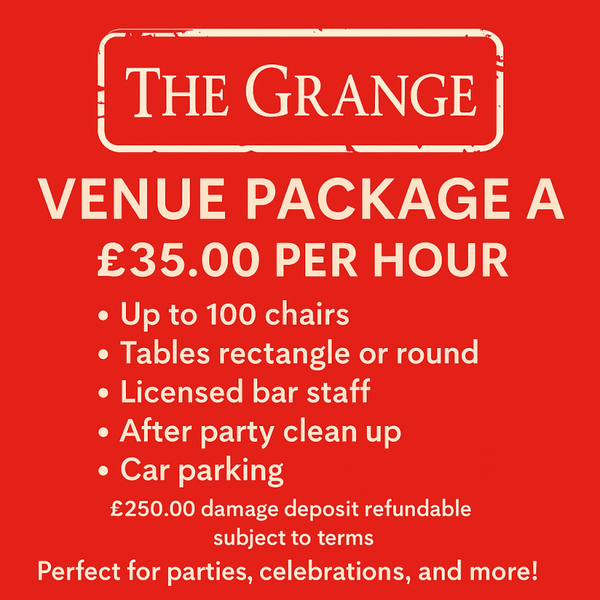 Venue hire packages A, B & C + terms and conditions