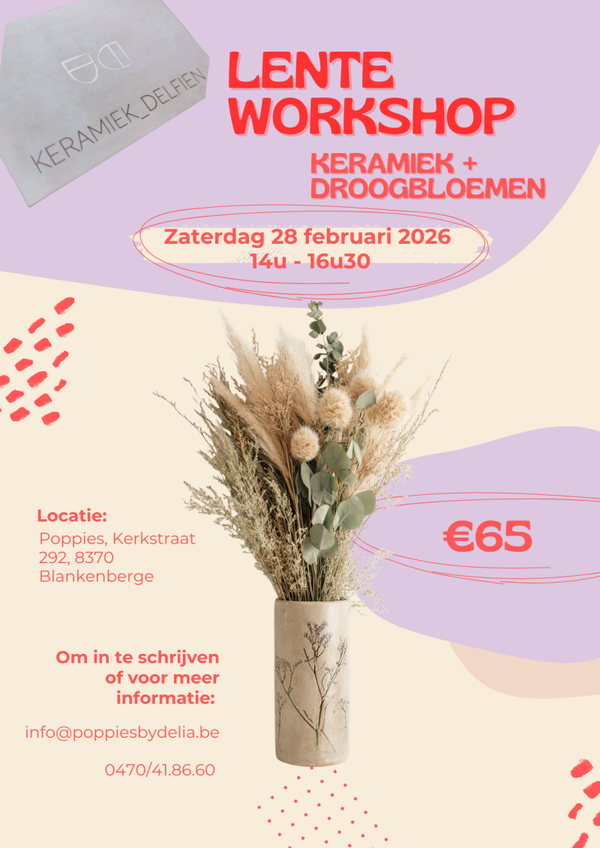 LENTEWORKSHOP KERAMIEK + DROOGBLOEMEN