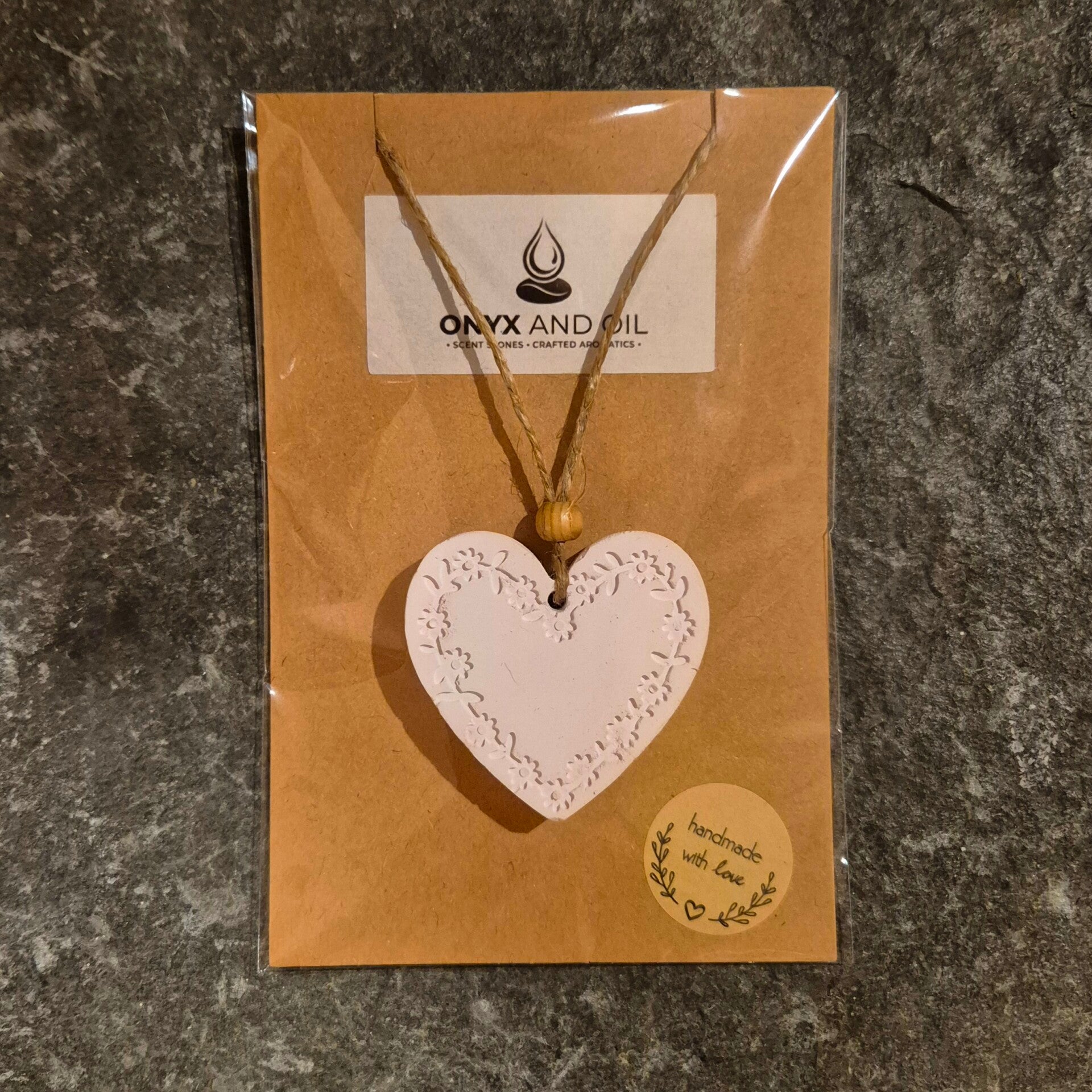 Onyx and Oil Loveheart Scent Stone