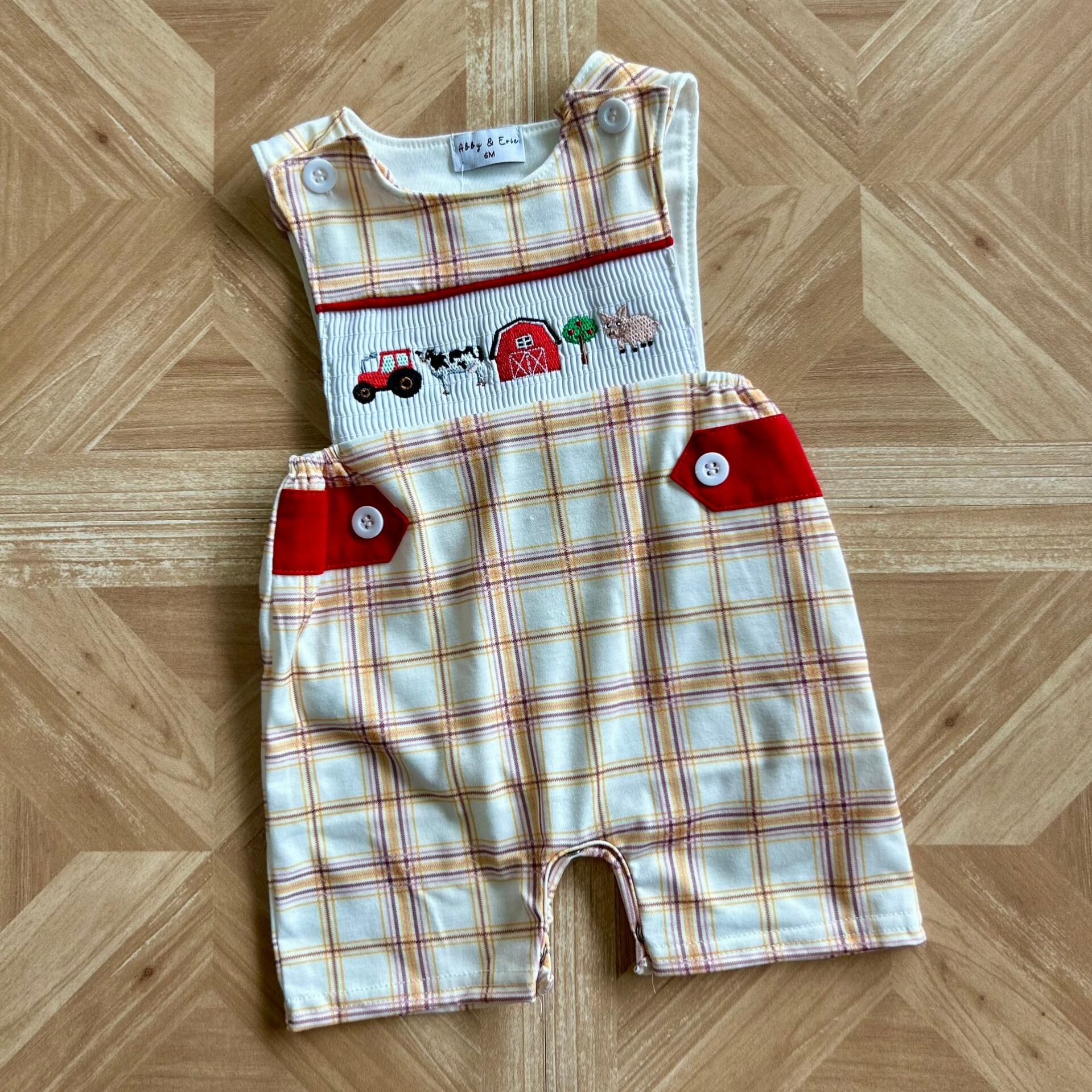 Smocked Farm Romper