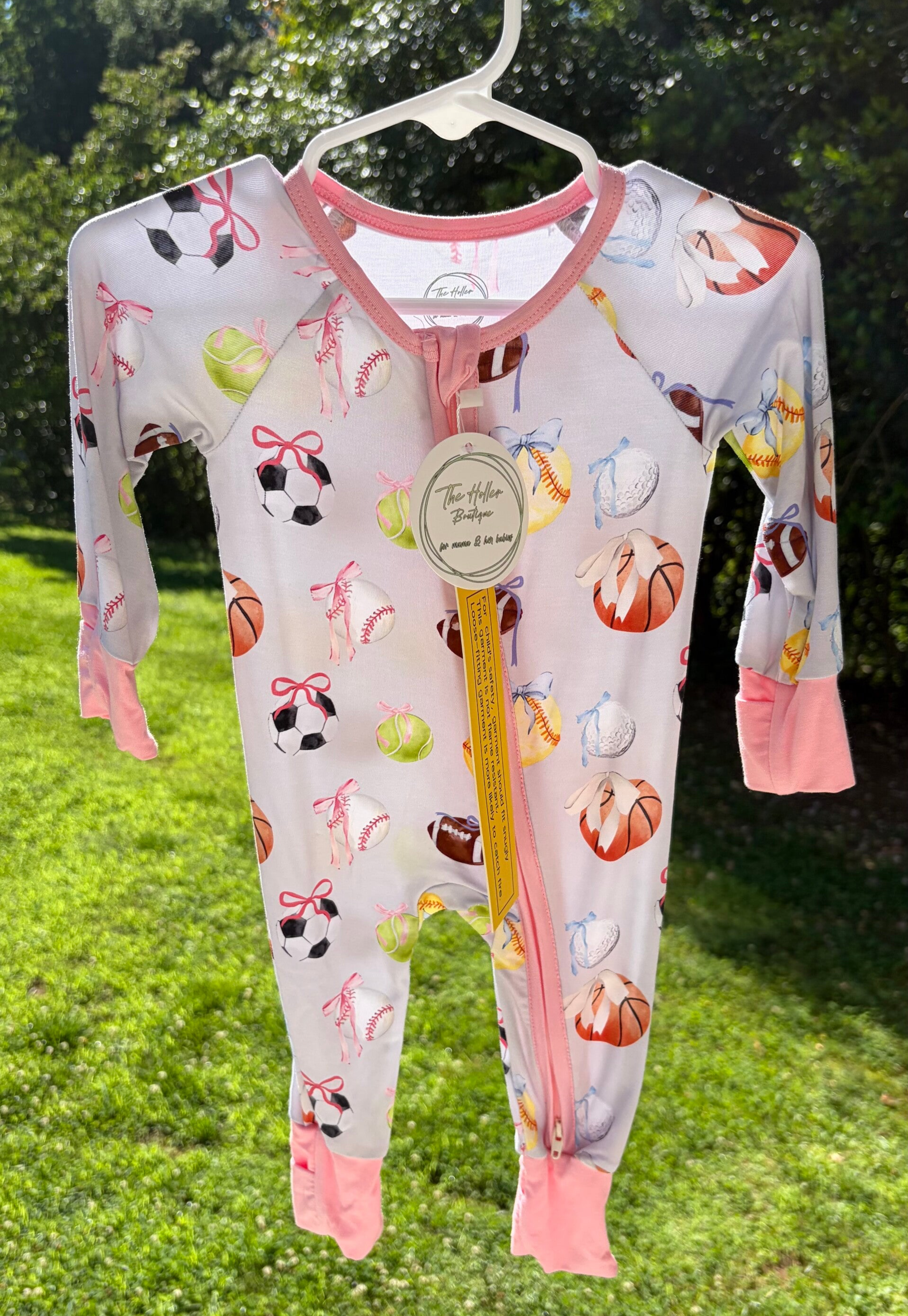 Sporty Bow Zip Romper