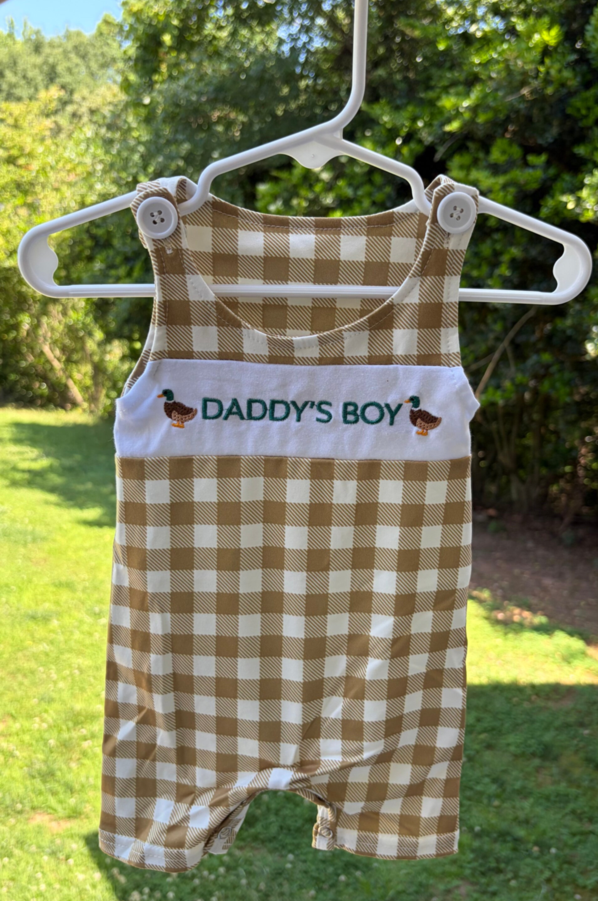 Plaid Daddys Boy Romper