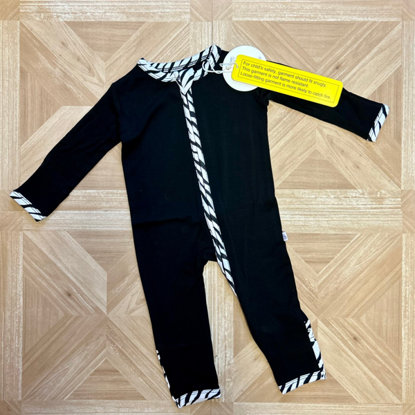 Zebra Lined Convertible Zip Romper